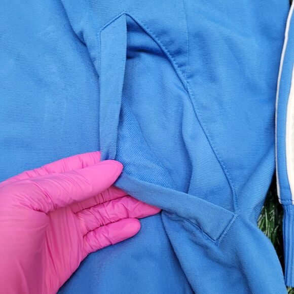 ADIDAS Track Jacket Small 19x27 Blue White Trim Trefoil - Picture 10 of 15